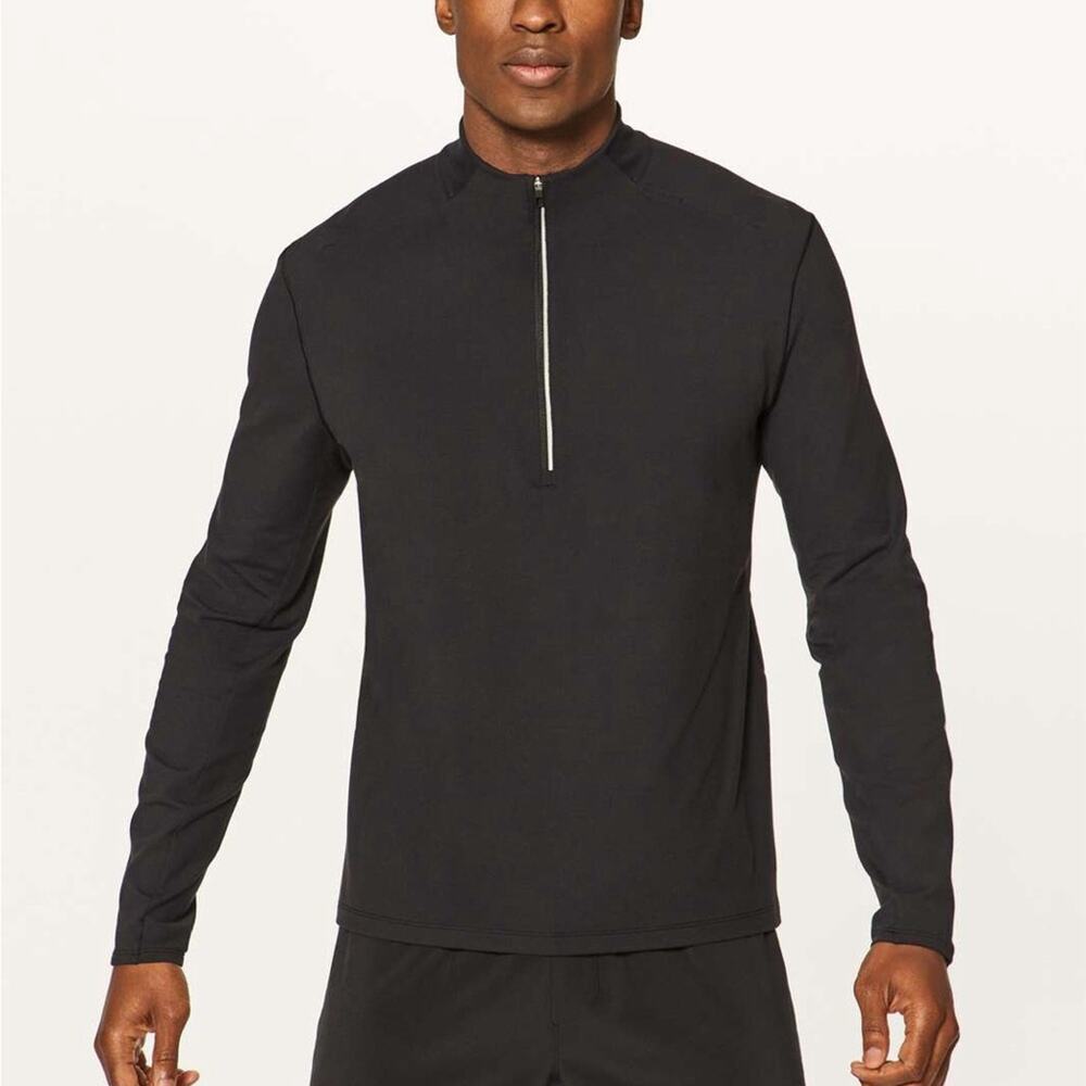 Lululemon Surge Warm 1/2 Zip Black Running Pullover Long Sleeve Size Medium